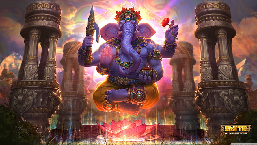 Ganesha God of Success in Smite Video Game Artwork HD wallpaper