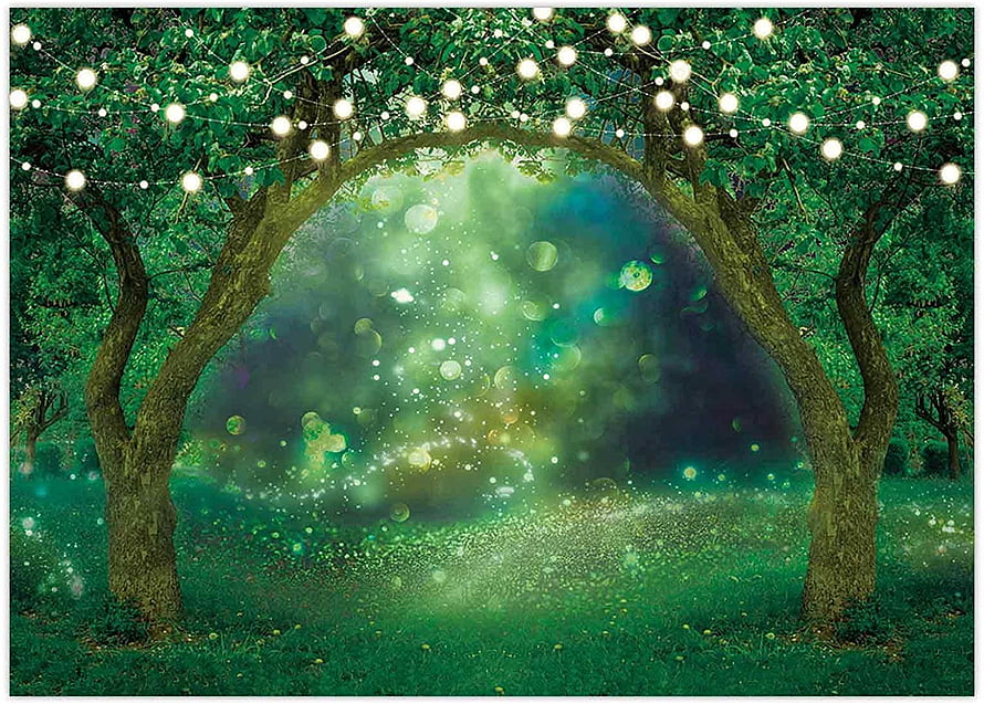 Enchanted Forest Archway With String Lights And Magical Bokeh Glow HD wallpaper