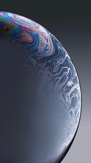 Iridescent Liquid Marble Sphere Abstract Wallpaper HD phone wallpaper
