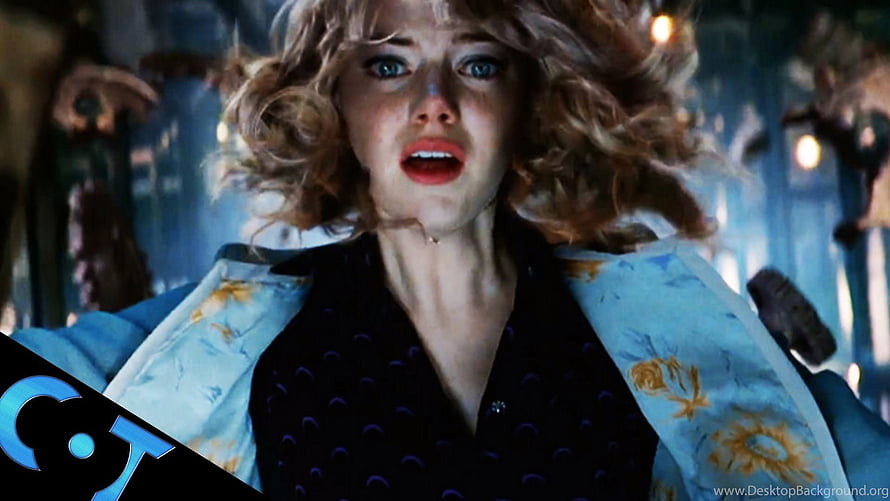 Gwen Stacy in The Amazing Spider-Man 2 dramatic close-up with distressed expression and flowing hair, The Amazing Spiderman 2 : Gwen Stacy Death Scene YouTube Backgrounds HD wallpaper