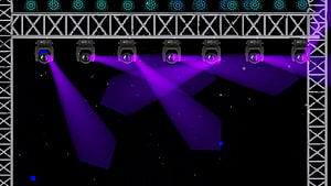 Purple Stage Lighting Rig with Truss Structure and Moving Head Spotlights HD wallpaper