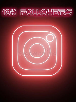 Instagram 10K Followers Neon Sign with Glowing Camera Icon on Dark Background HD phone wallpaper