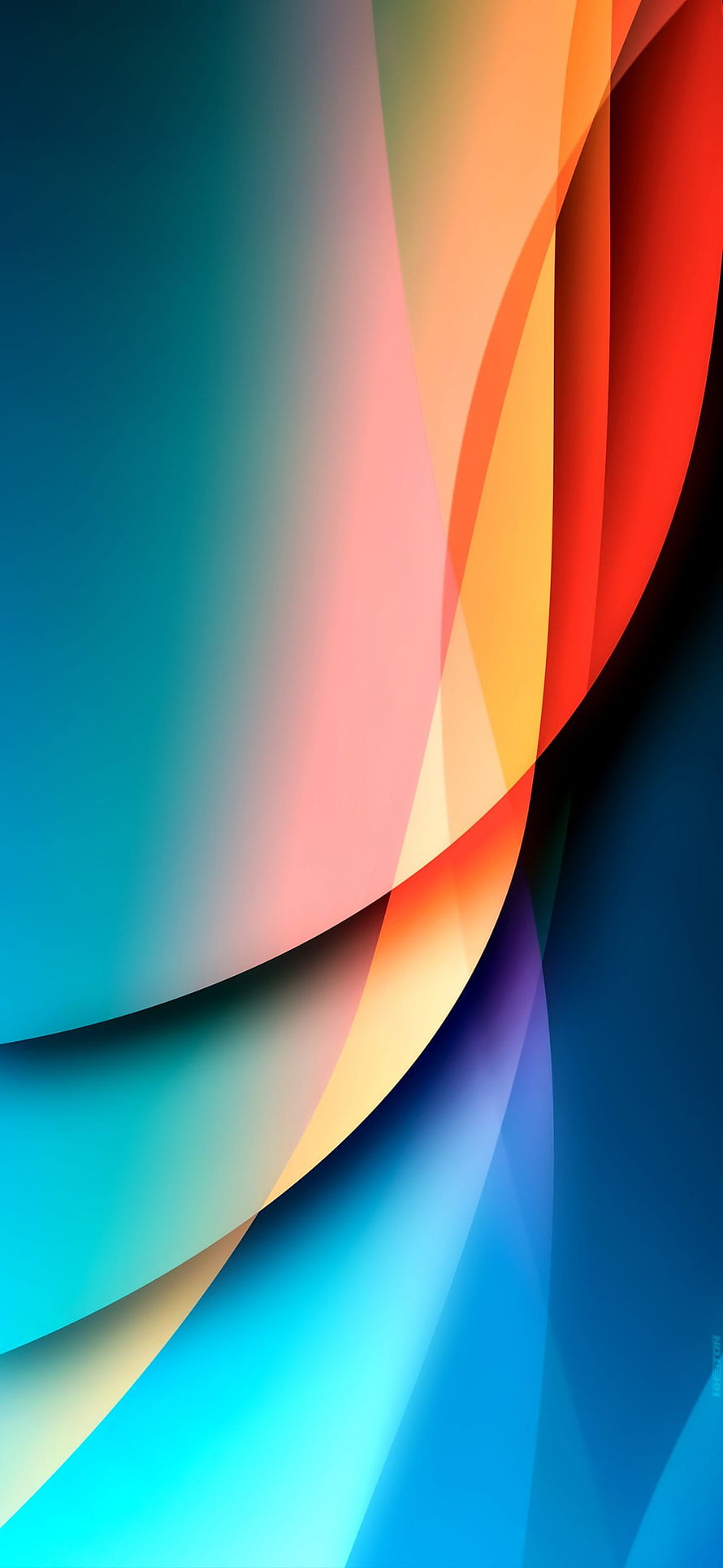 Vibrant Abstract Gradient Wave with Flowing Colorful Ribbons on Dark Background HD phone wallpaper