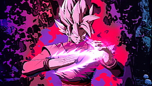 Goku Black Charging Kamehameha in Dragon Ball Super Anime Style HD wallpaper