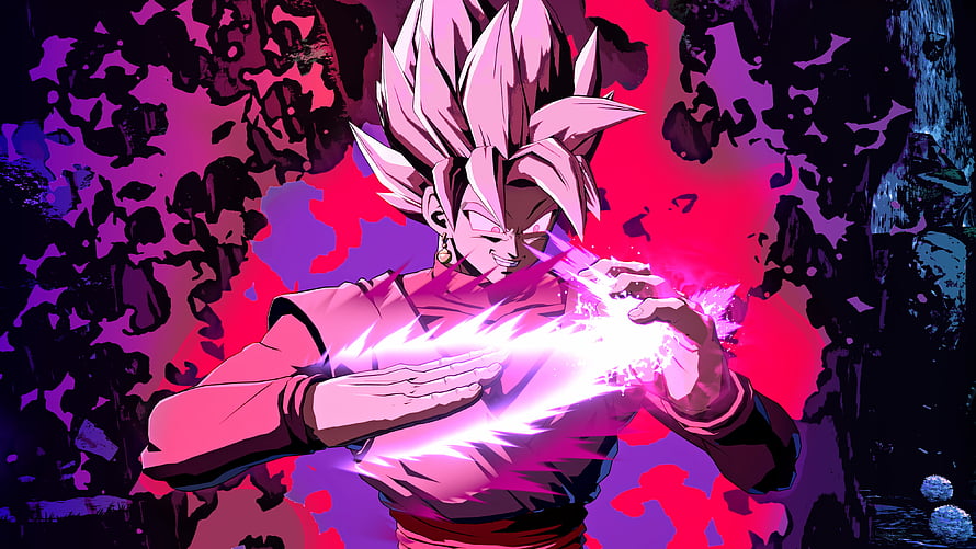 Goku Black Charging Kamehameha in Dragon Ball Super Anime Style HD wallpaper