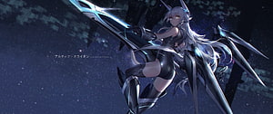 Altina Orion in Black Mecha Suit with Glowing Wings in Space HD wallpaper