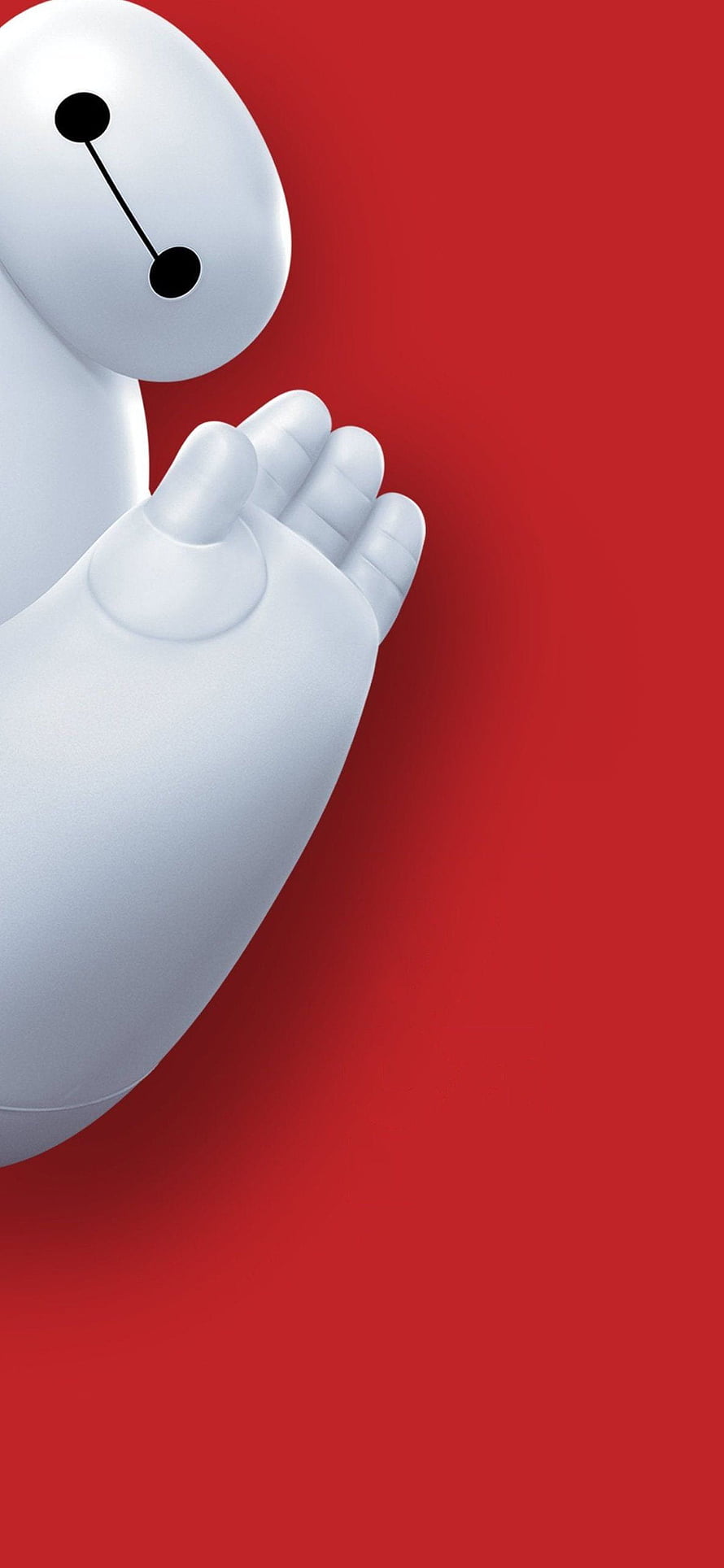 Baymax Praying Pose on Red Background Minimalist 3D Render HD phone wallpaper