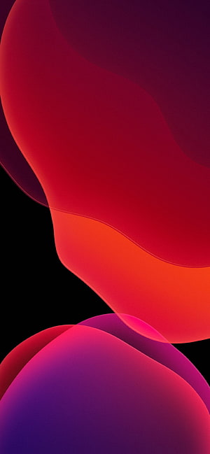 Vibrant Abstract Gradient Waves in Red, Orange, and Purple on Black Background HD phone wallpaper