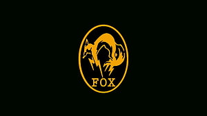 Metal Gear Solid FOX Unit Emblem with Golden Fox Silhouette on Black Background HD wallpaper