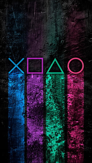 PlayStation Controller Symbols on Textured Vertical Stripes Wallpaper HD phone wallpaper