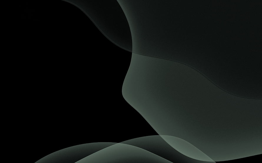 Abstract Dark Green Wavy Curves on Black Background HD wallpaper