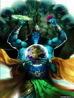 Lord Shiva Protecting Earth Under Cobra Hood Digital Art HD phone wallpaper