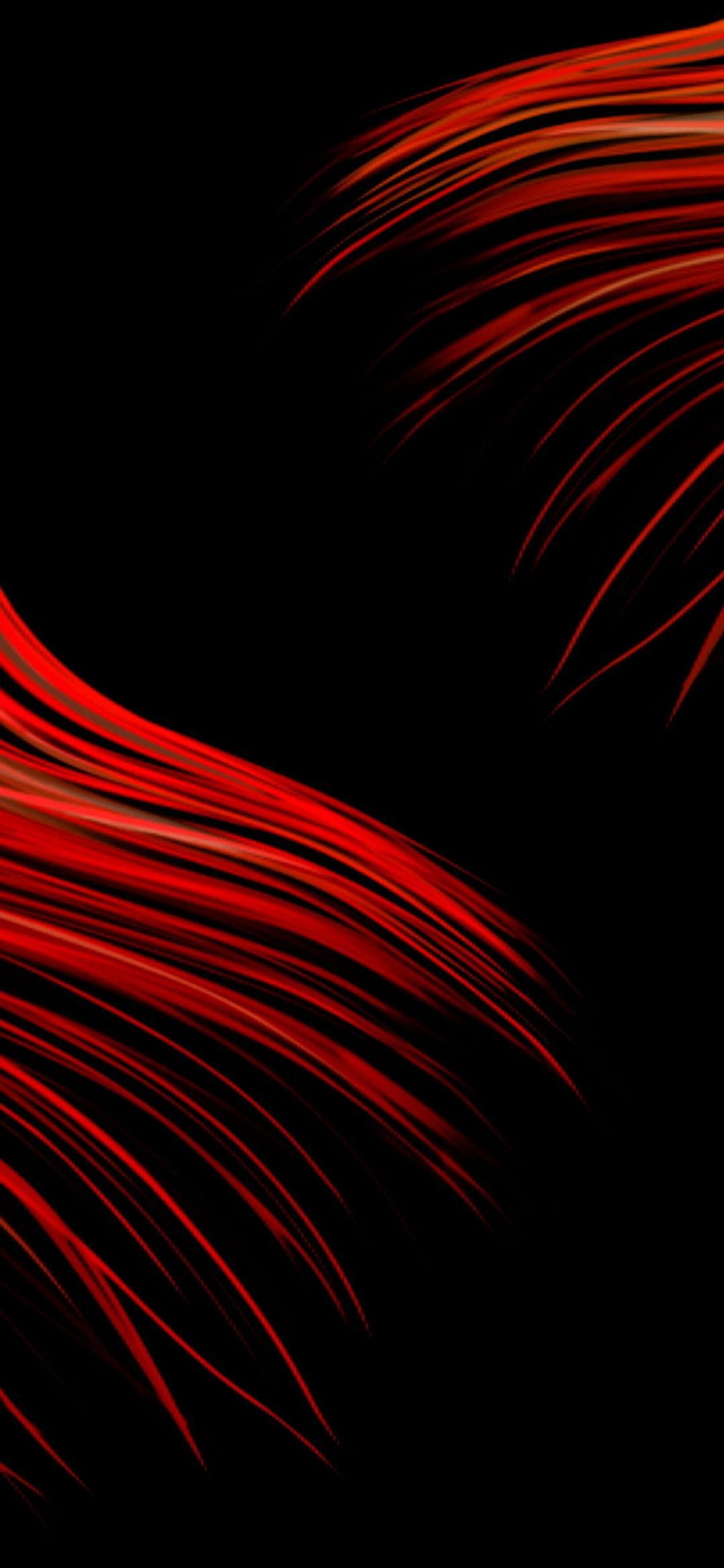 Abstract Red Flowing Lines on Black Background HD phone wallpaper