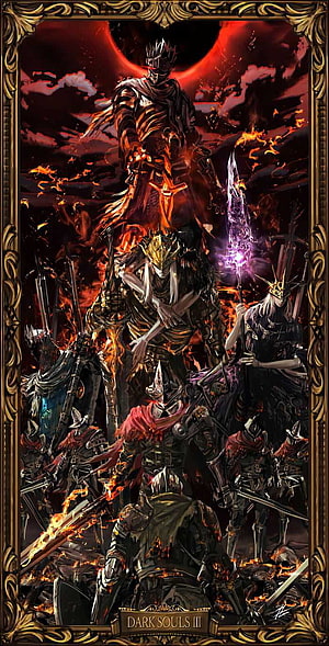 Dark Souls III Dark Knight and Knight Artorias Fantasy Illustration HD phone wallpaper
