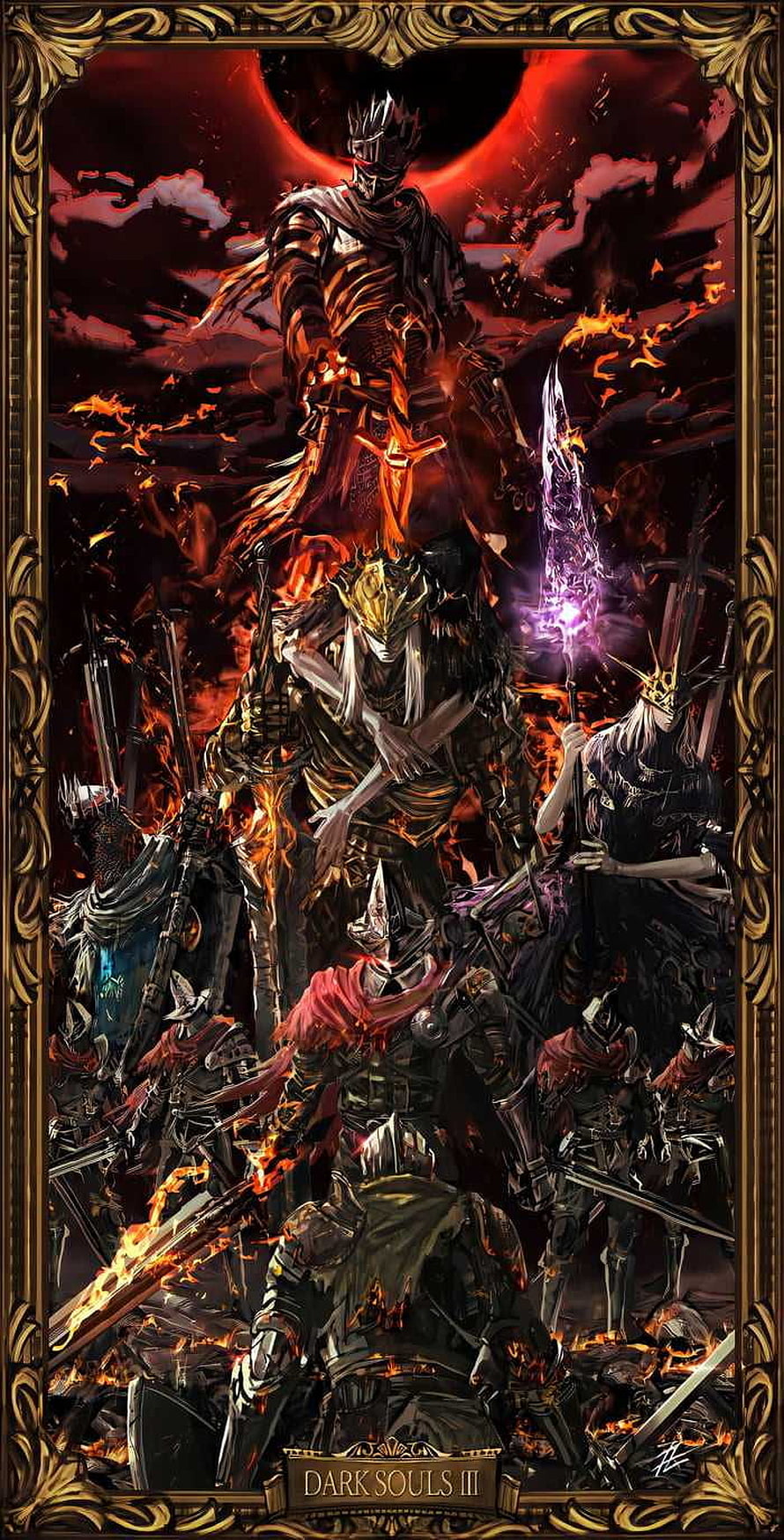 Dark Souls III Dark Knight and Knight Artorias Fantasy Illustration HD phone wallpaper