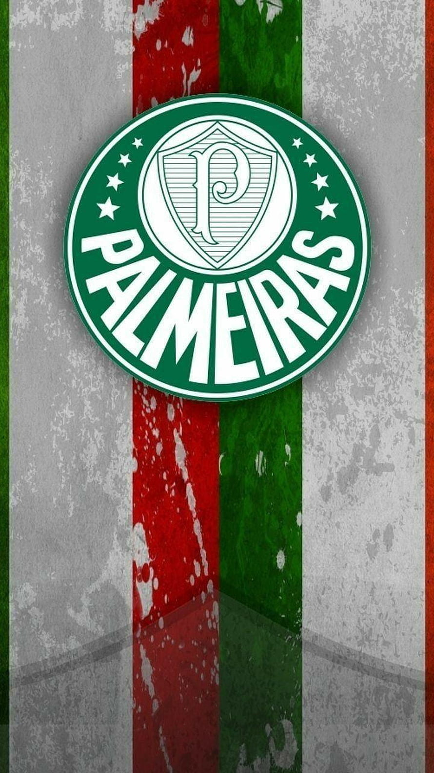 Palmeiras Football Club Crest on Grunge Striped Background HD phone wallpaper
