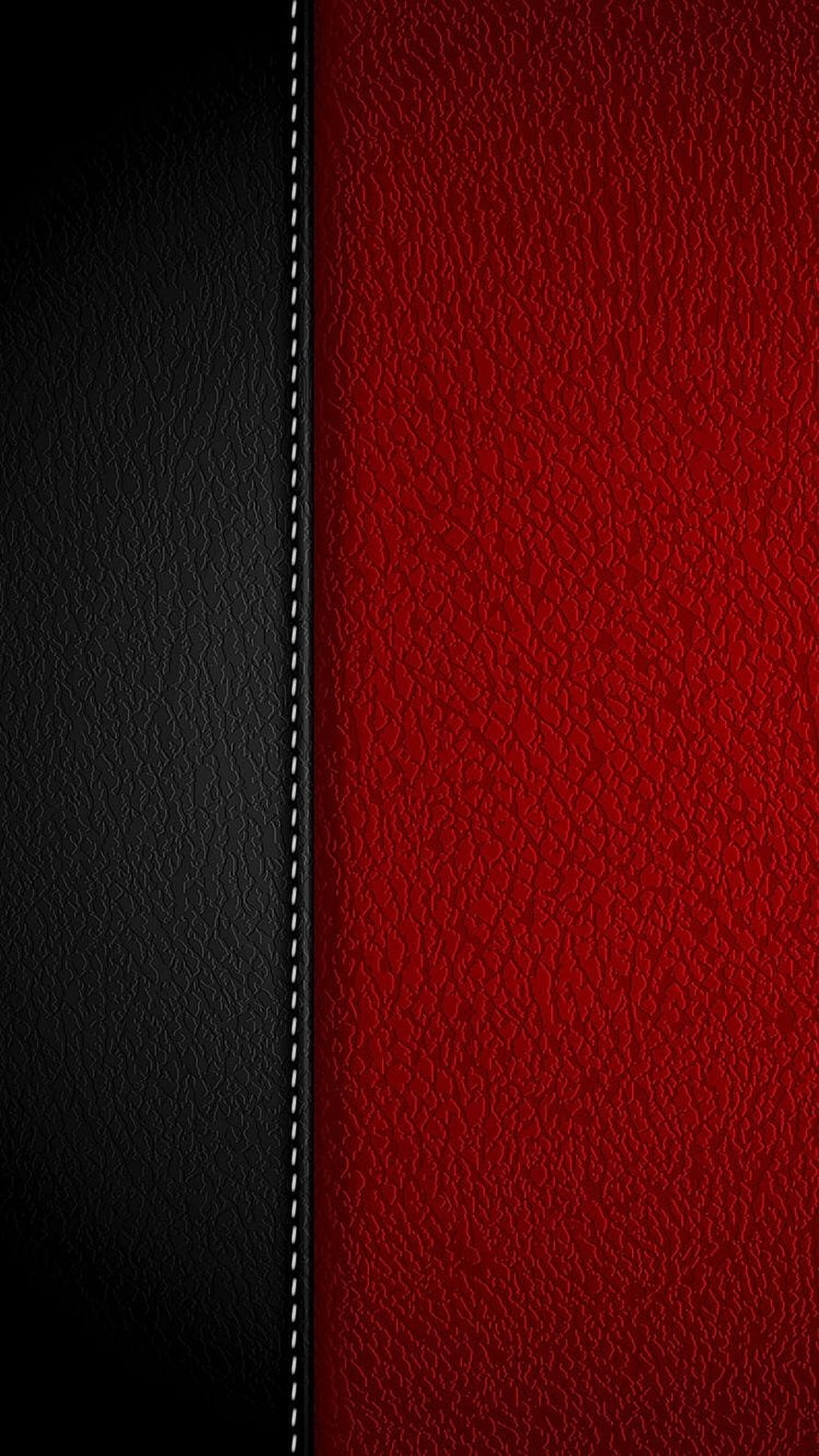 Red and Black Leather Texture with White Stitching HD phone wallpaper