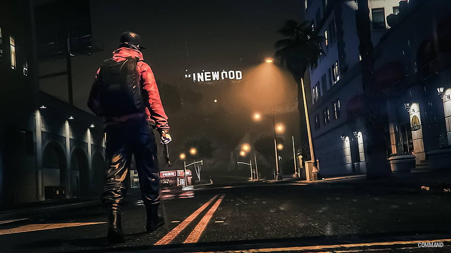 Grand Theft Auto V Franklin Clinton walking in Vinewood Hills at night HD wallpaper