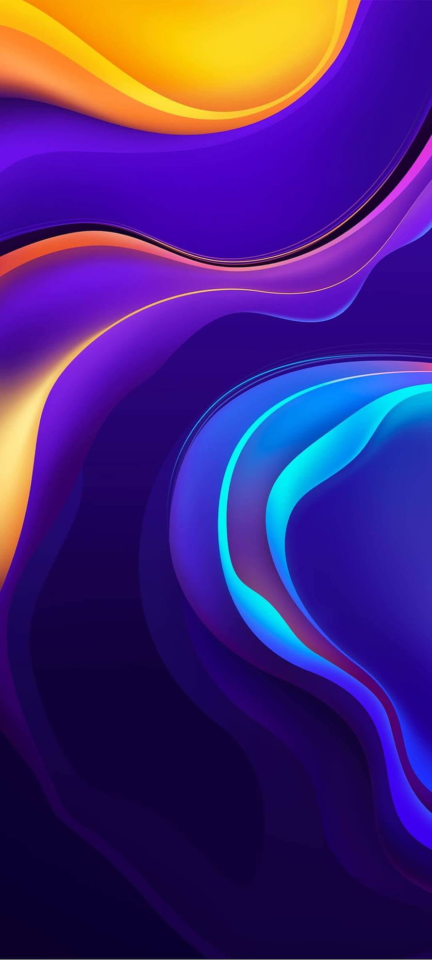 Vivo V20 and V23 Abstract Gradient Wallpaper with Flowing Purple and Cyan Waves HD phone wallpaper