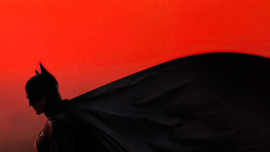 Batman Silhouette Against Dramatic Red Sky With Flowing Cape, 1920x1080 The Batman Movie Laptop Full , Backgrounds, and, the batman pc HD wallpaper