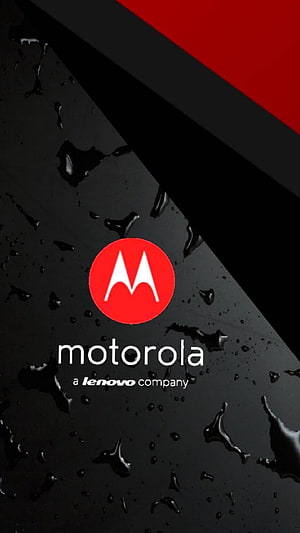 Motorola Logo on Wet Black Surface with Red Accent and Lenovo Branding HD phone wallpaper