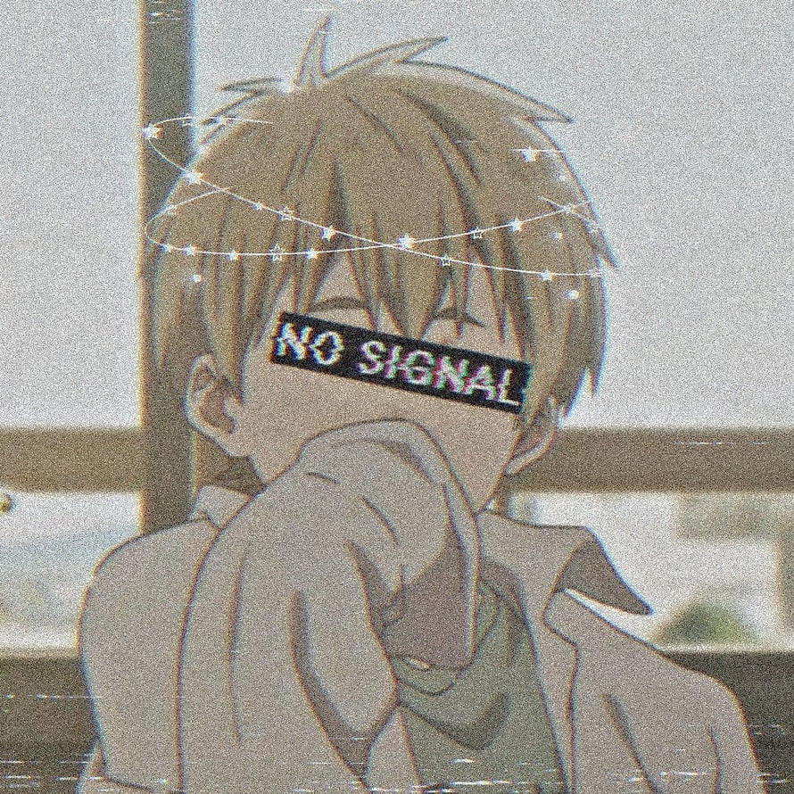 Anime Boy With Glitch Effect And No Signal Text Over Eyes HD phone wallpaper