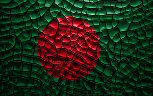 Bangladesh National Flag Rendered in Stained Glass Mosaic Style HD wallpaper