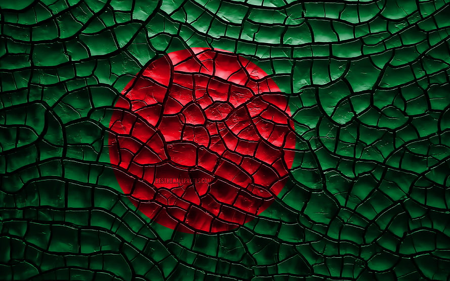 Bangladesh National Flag Rendered in Stained Glass Mosaic Style HD wallpaper