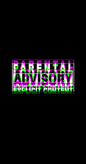 Glitch Art Parental Advisory Explicit Content Logo On Black Background HD phone wallpaper