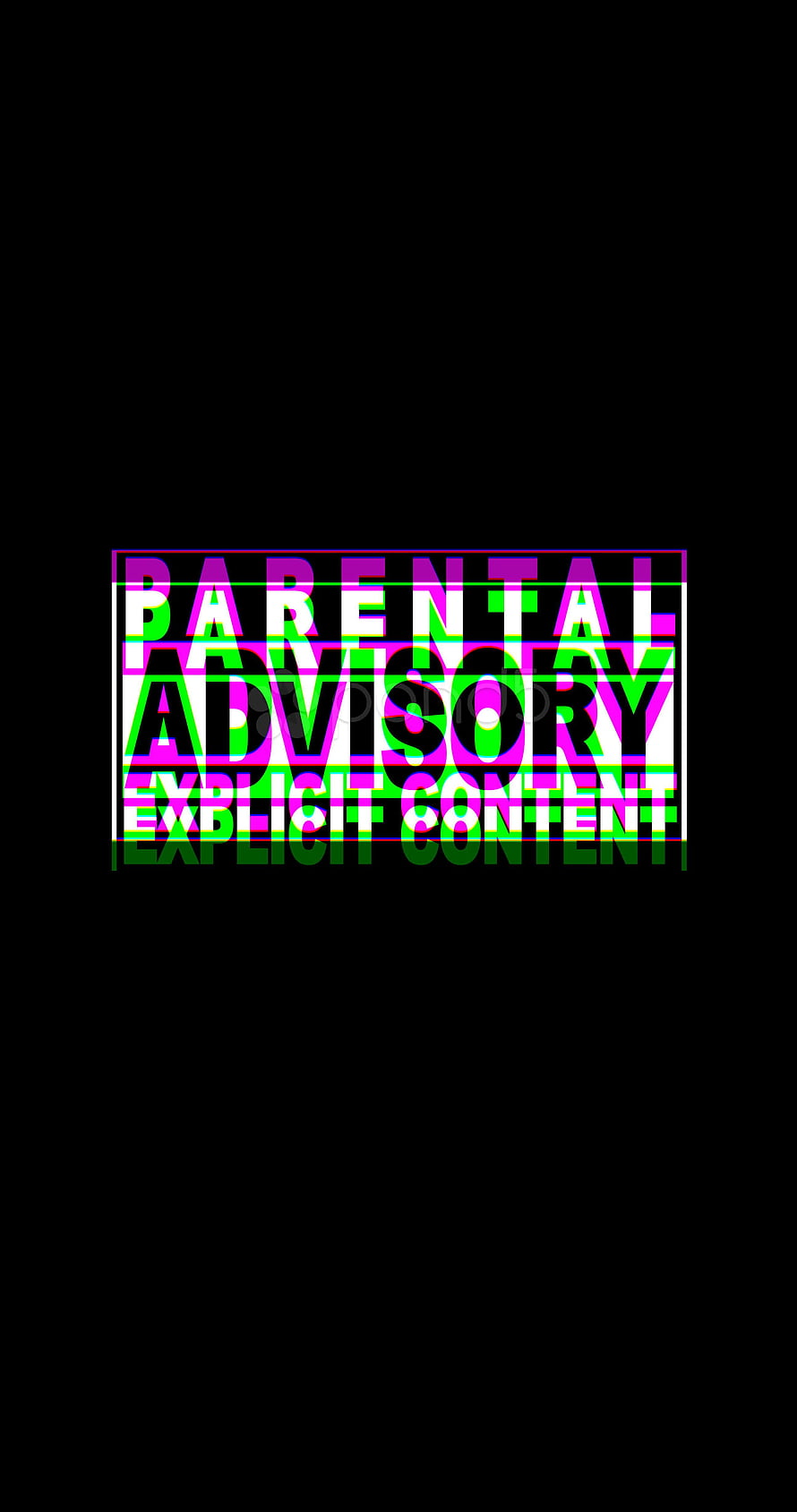 Glitch Art Parental Advisory Explicit Content Logo On Black Background HD phone wallpaper