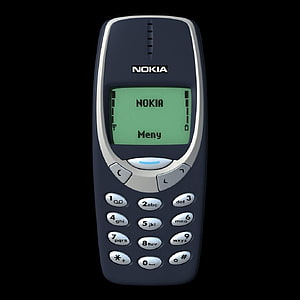 Classic Nokia 3310 Mobile Phone with Green Monochrome Display and Silver Keypad HD phone wallpaper