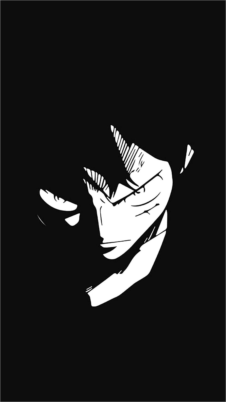 One Piece Luffy Black and White Minimalist Anime Portrait Wallpaper HD phone wallpaper