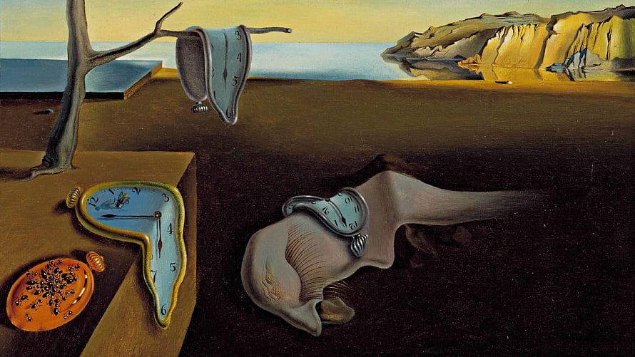 Salvador Dali's The Persistence of Memory Surrealist Painting with Melting Clocks HD wallpaper