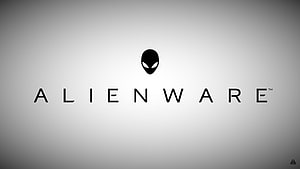 Alienware Gaming Brand Logo on Minimalist Grey Gradient Background HD wallpaper