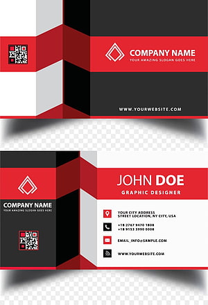Modern Geometric Business Card Template with Red Black and White Color Scheme HD phone wallpaper