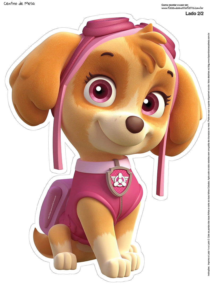Skye from Paw Patrol in Pink Aviator Gear and Backpack HD phone wallpaper