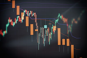 Candlestick Chart with Technical Indicators on Dark Trading Screen HD wallpaper