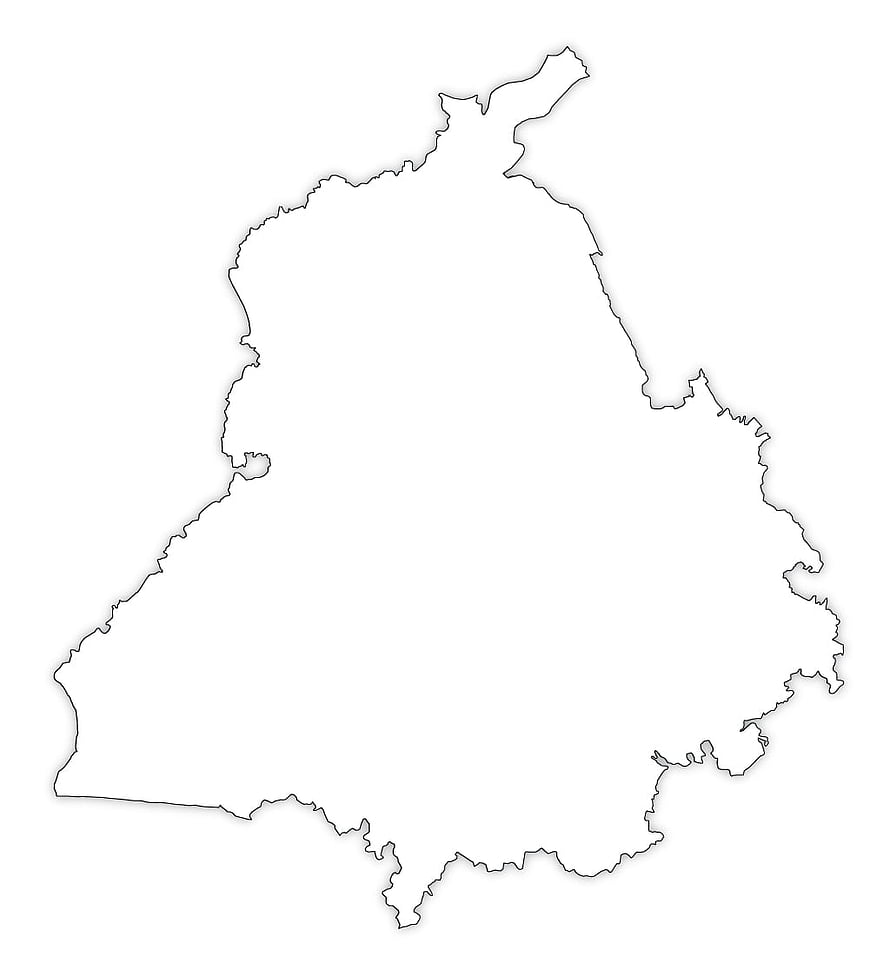 Punjab State Outline Map with Clean Borders and Minimalist Design HD phone wallpaper