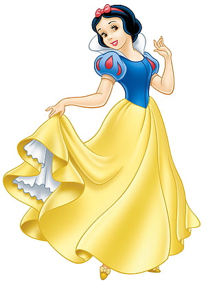 Snow White Disney Princess in Blue and Yellow Dress HD phone wallpaper