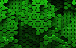 Abstract 3D Green Hexagon Honeycomb Pattern Background HD wallpaper