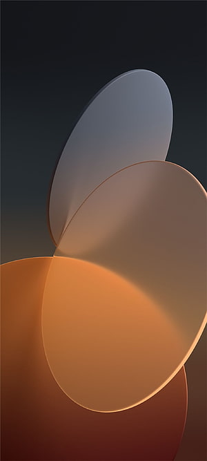 Abstract 3D Render of Overlapping Smooth Curved Shapes in Warm Orange and Cool Grey Tones HD phone wallpaper