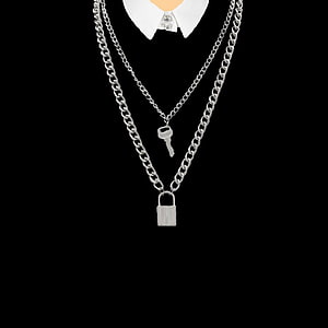 Silver Key and Padlock Pendant Necklaces for Couples HD phone wallpaper