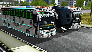 Komban Bus Livery in Bus Simulator Indonesia with Custom Skins and Urban Setting HD wallpaper