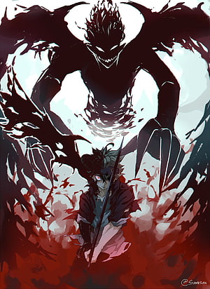 Demon Slayer Tanjiro Kamado vs Upper Rank One Kokushibo anime battle wallpaper HD phone wallpaper