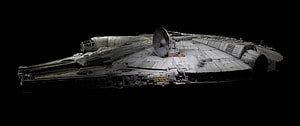 Millennium Falcon Starship in Deep Space with Weathered Hull and Cockpit Details HD wallpaper