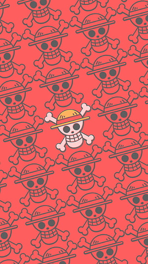 One Piece Straw Hat Pirates Jolly Roger Skull Pattern Wallpaper HD phone wallpaper