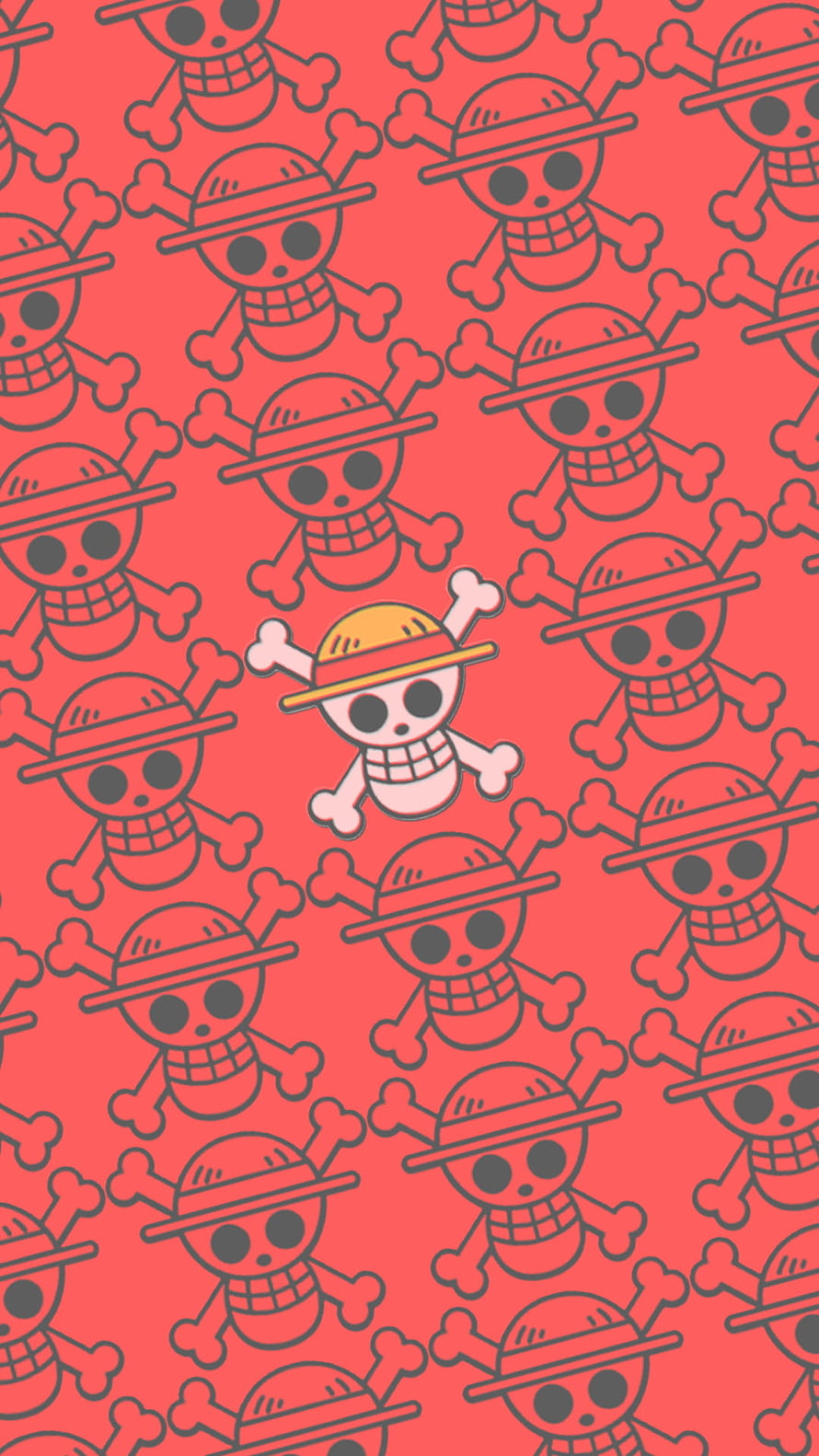 One Piece Straw Hat Pirates Jolly Roger Skull Pattern Wallpaper HD phone wallpaper