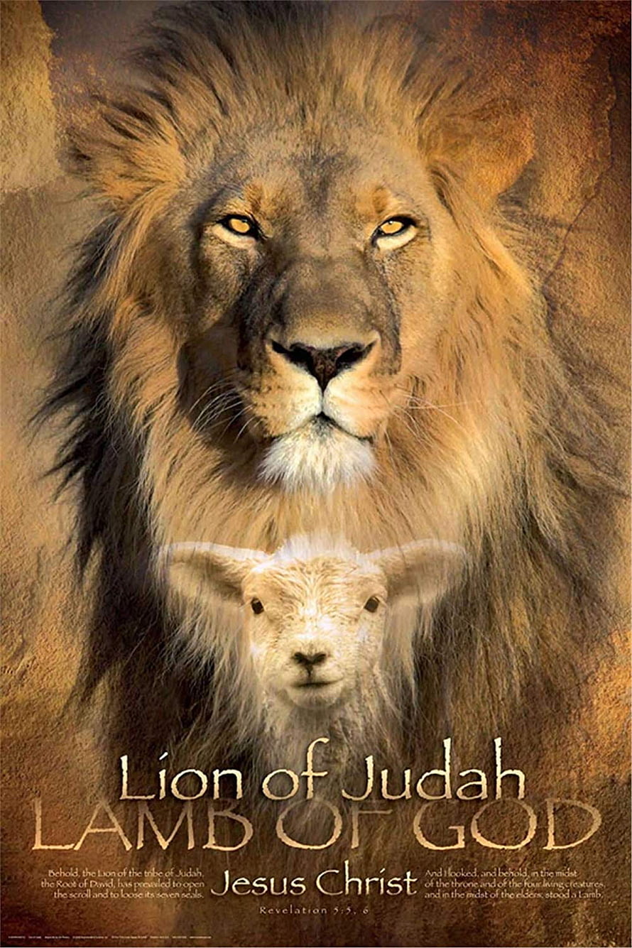 Lion of Judah and Lamb of God religious artwork featuring Jesus Christ HD phone wallpaper