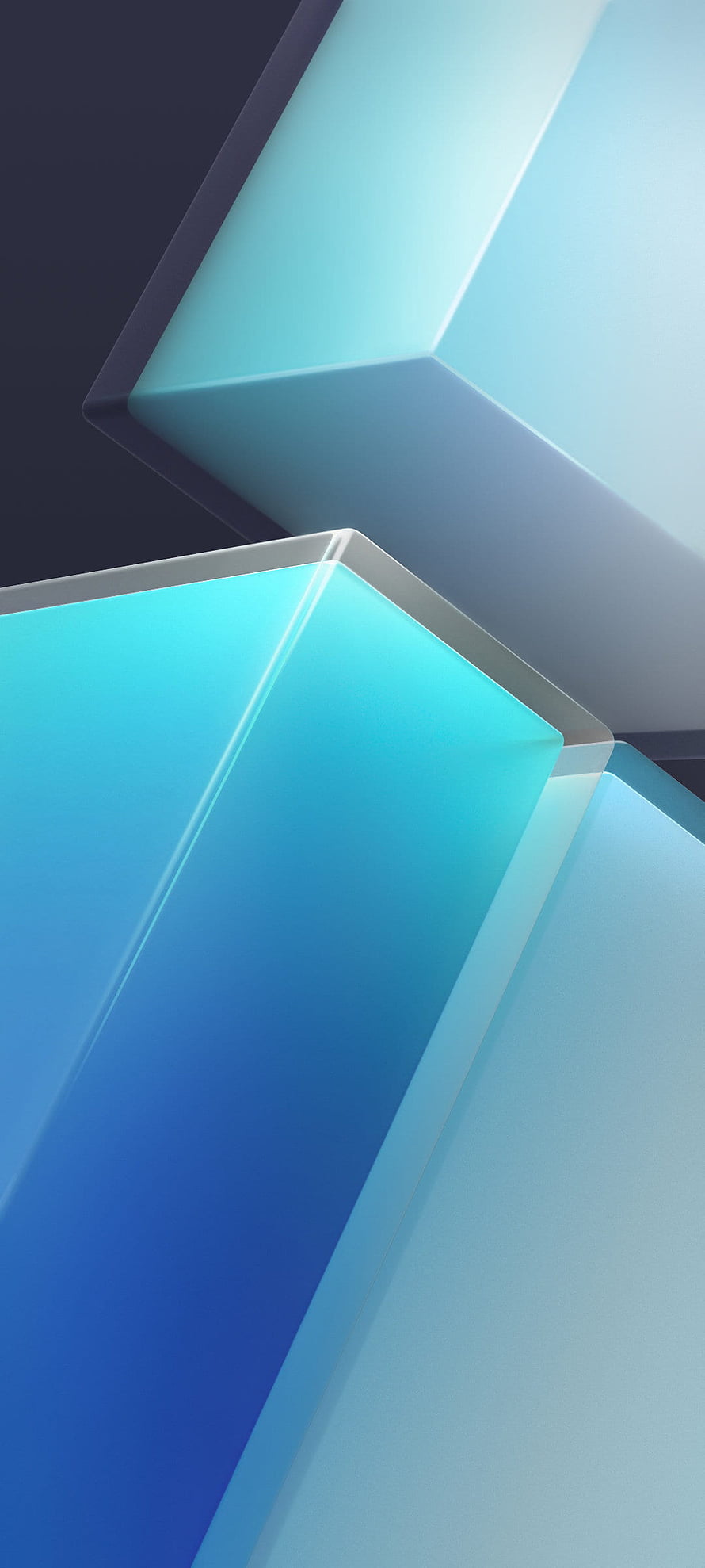 Abstract Blue Geometric Shapes With Smooth Gradients And Sharp Edges HD phone wallpaper