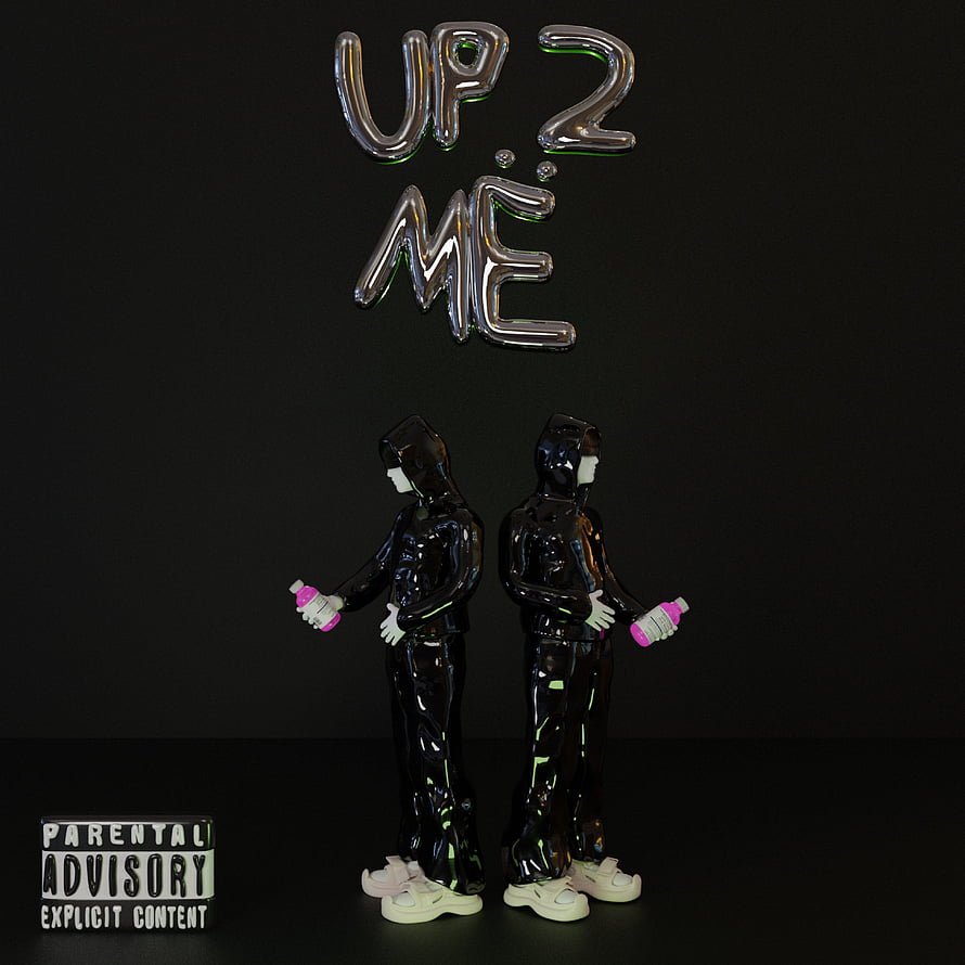Yeat Up 2 Me Album Cover Art with Glossy 3D Figures and Balloon Typography HD phone wallpaper
